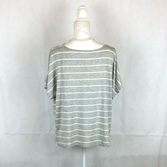 Ces Femme Cut out Striped Top Grey and white - Picture 3 of 8